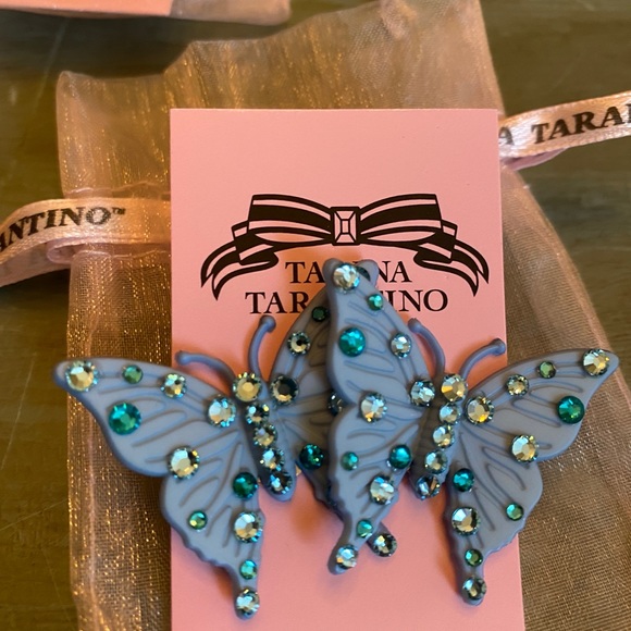 Tarina Tarantino Capri Blue Butterfly Earrings - Picture 4 of 4